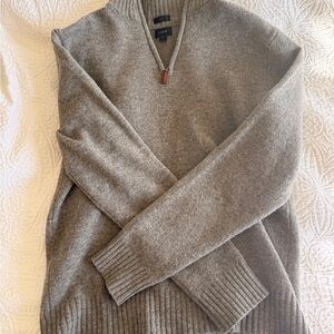 J. Crew Men's Heather Gray Zip-Up Sweater